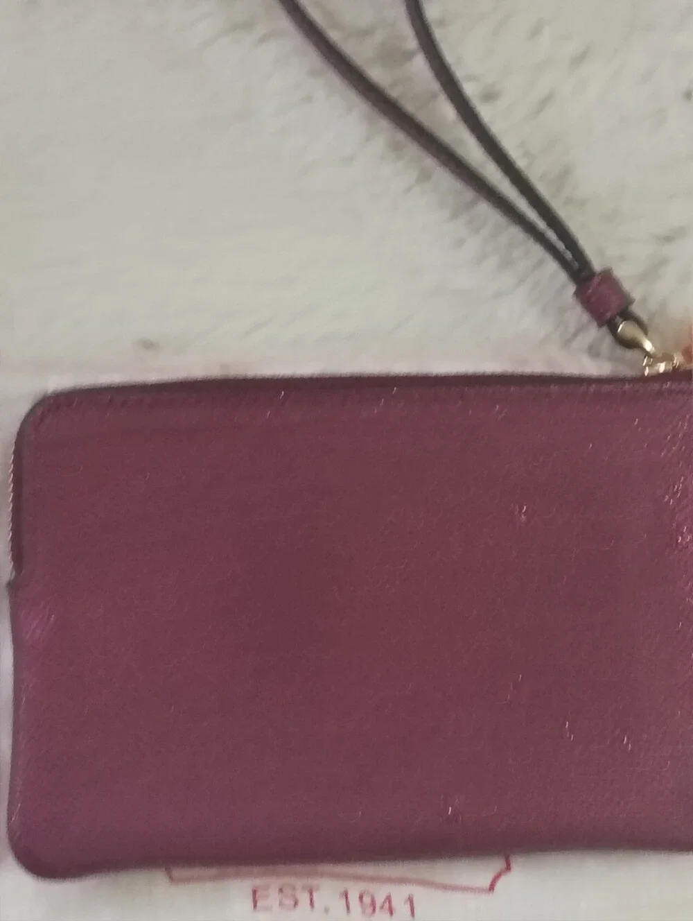 COACH Metallic Corner Zip Wristlet